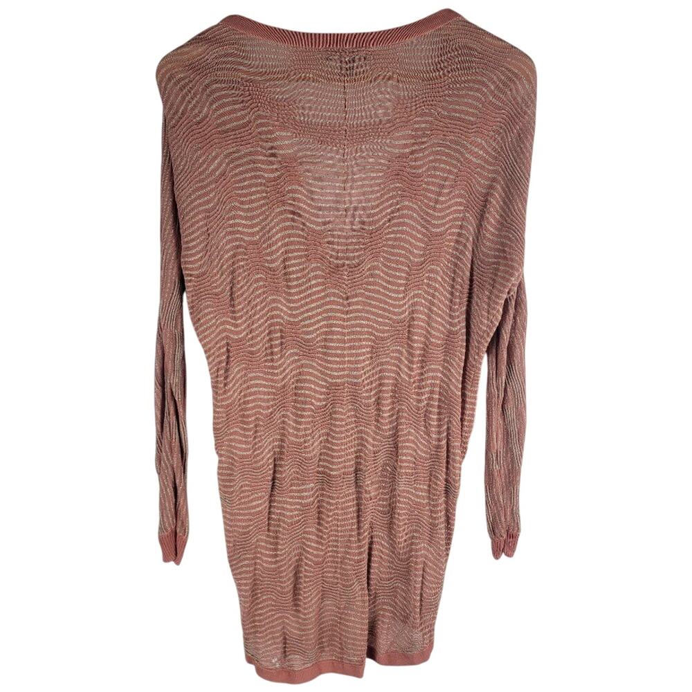 H By Halston Metallic 1/2 Button Up Cardigan Pink… - image 6